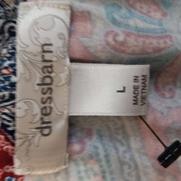 Dressbarn Multicolored, Keyhole Neck With Beading, 3/4 Length Sleeve Blouse - Picture 2 of 12